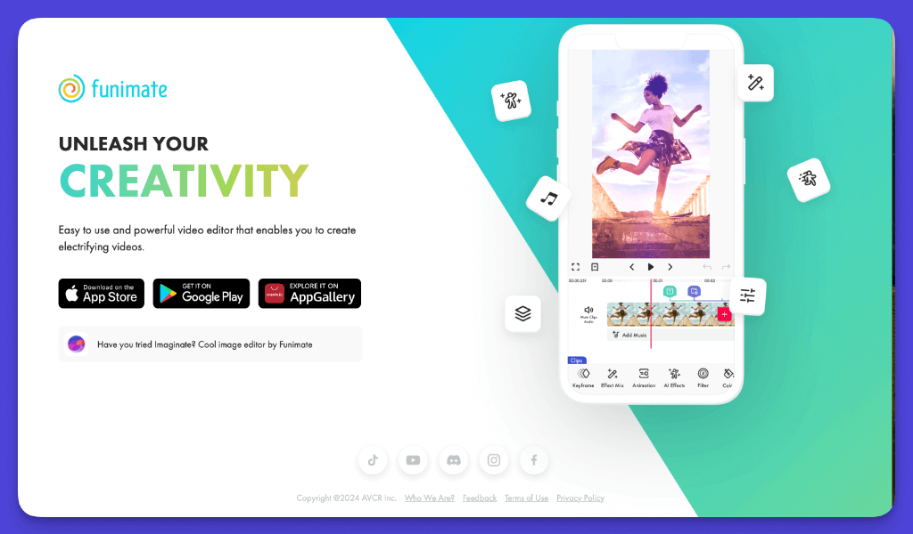 Funimate video editor app promotion with interface preview