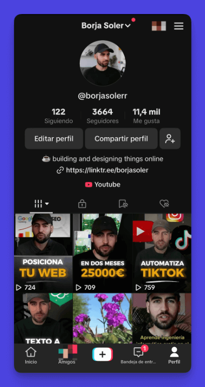 Blue background with white text about deleting TikTok videos